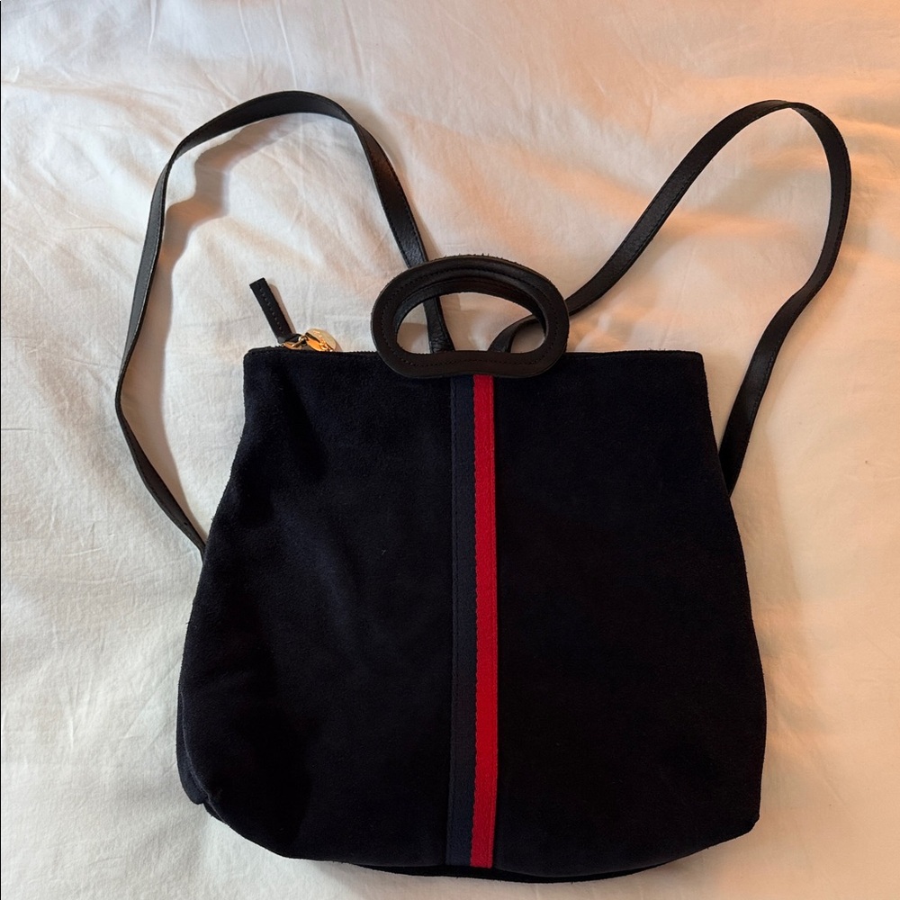 NWOT Clare V Marcelle Navy Blue Suede Backpack